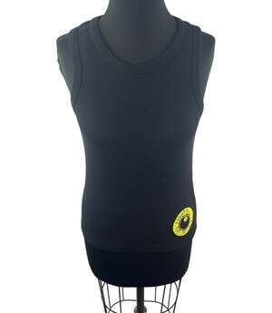 Eight Ball Clothing Black Tank Top Knit Rib Stretch Crew Neck Pullover Classic S